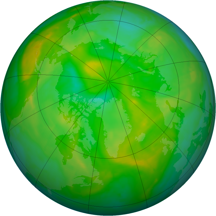 Arctic ozone map for 25 June 2008